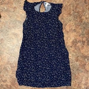 POPSUGAR Small Navy Blue and White Polka Dot Dress